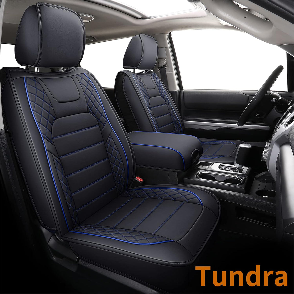 Black Water Proof Faux Leather Seat Covers Full Set K88166