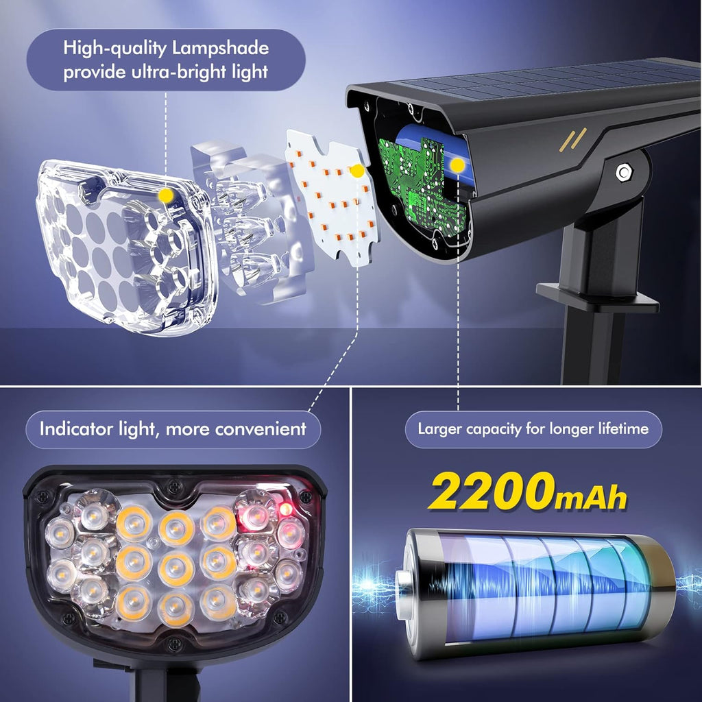 IP68 Waterproof Solar LED Landscape Spotlights 2 Pack N419
