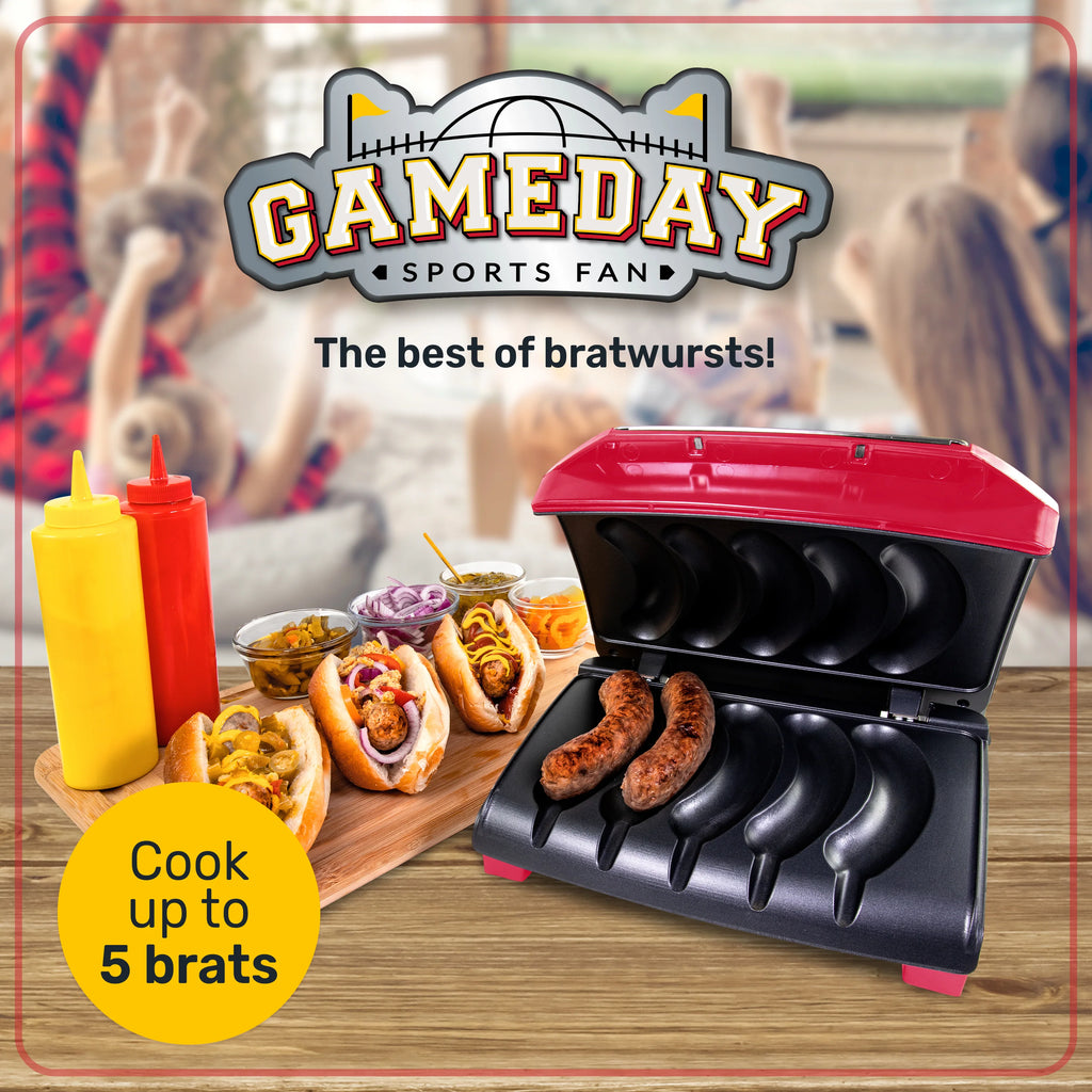 5 Link Electric Sausage and Brat Grill with Oil Drip Tray W33332