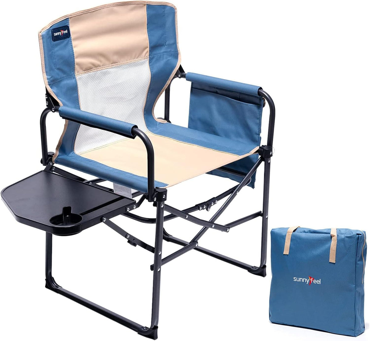 Oversized Heavy Duty Folding Camping Chair with Side Table O529199