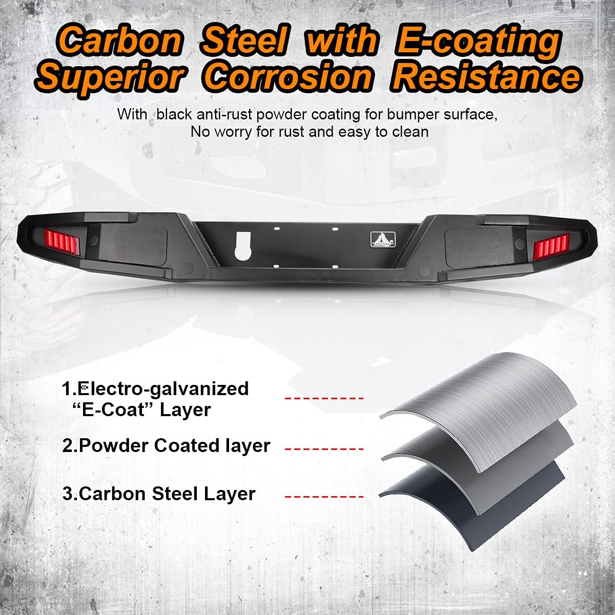Rear Bumper with 2 Led Lights and Hitch Receiver K32435