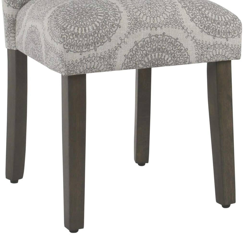 Gray Medallion Parsons Dining Chair (Set of 2) Y8341