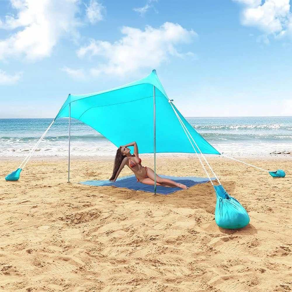 Teal 7X7.5FT Pop Up Sun Shade Canopy Tent with UPF50+ Protection W25172