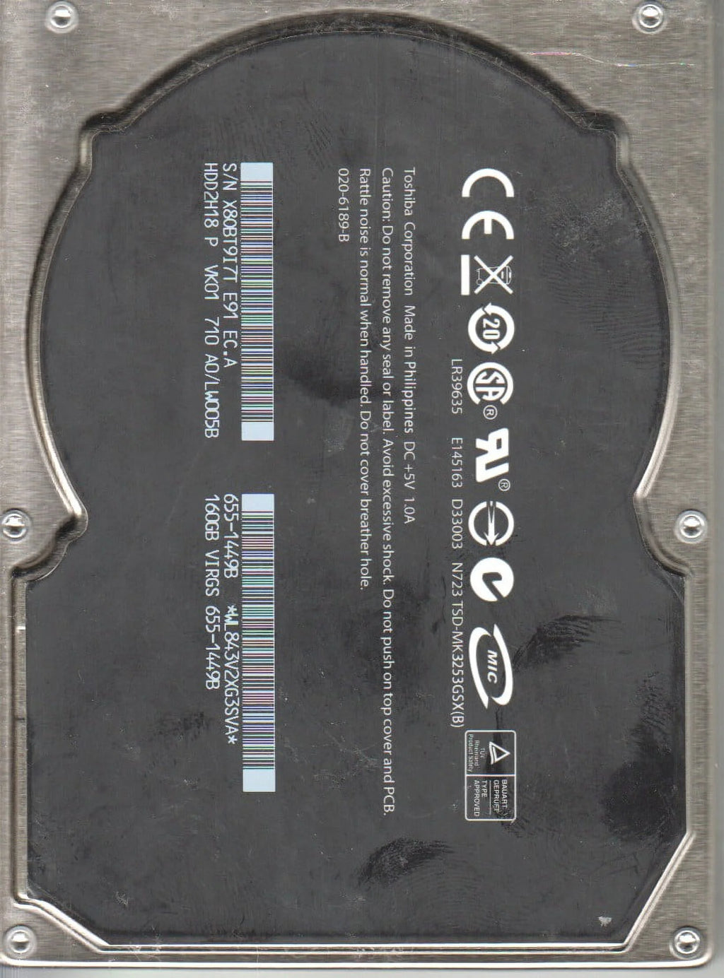 160GB SATA 2.5 Hard Drive A411