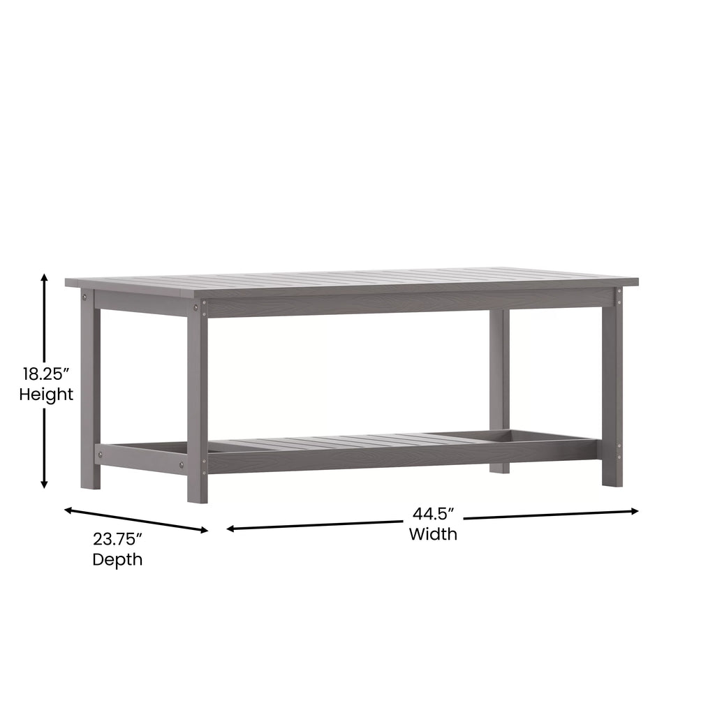 Gray Two Tiered Adirondack Coffee Table V8695