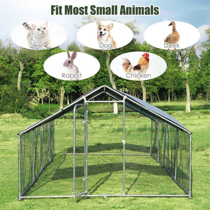 26.2 x 9.5 ft Walk-in Chicken Coop with Roof Cover Y806808