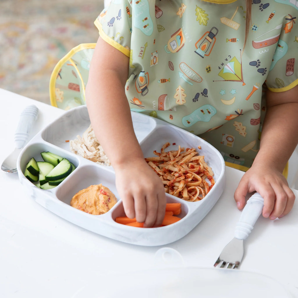 Silicone Grip 5-Section Plate with Lid Q87921