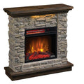 Smoky Gray Stone Electric Fireplace Wall Mantel Z131101