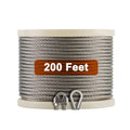 1/4 Stainless Steel Aircraft Cable with Clamps & Thimbles 200Ft B8251