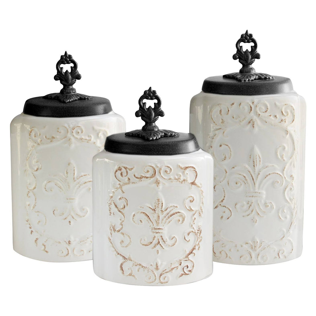 3-Piece White Canister Set A355453