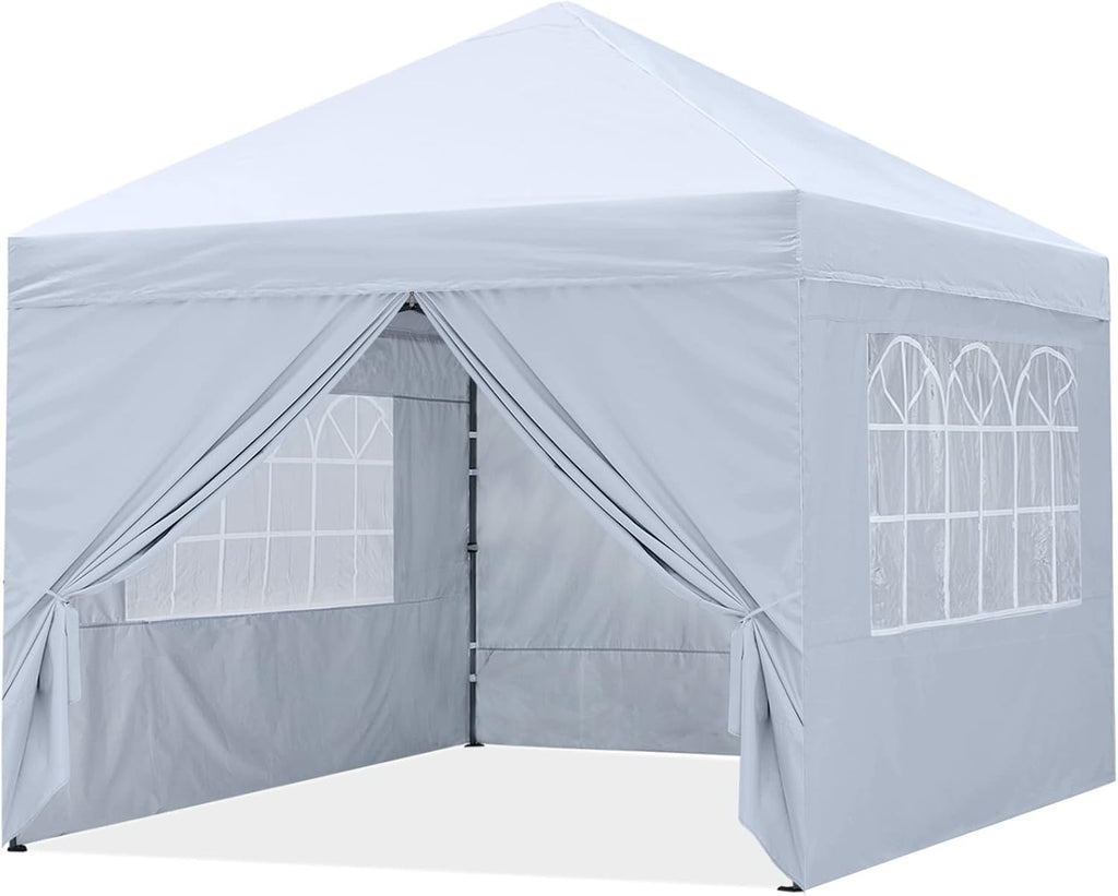 10X10Ft Pop up Canopy Tent Enclosed Instant Folding Canopy Shelter with Church Window Outdoor Pavilion Tent (Royal Blue) N98429