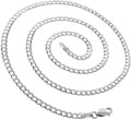 14K White Gold 3.5mm Solid Cuban Chain Necklace J727995