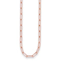 14K Rose Gold Polished 4 mm Flat Paperclip Link Necklace 16" A15197