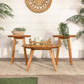 Acacia 3-Piece Round Patio Table Set Brown Q579543