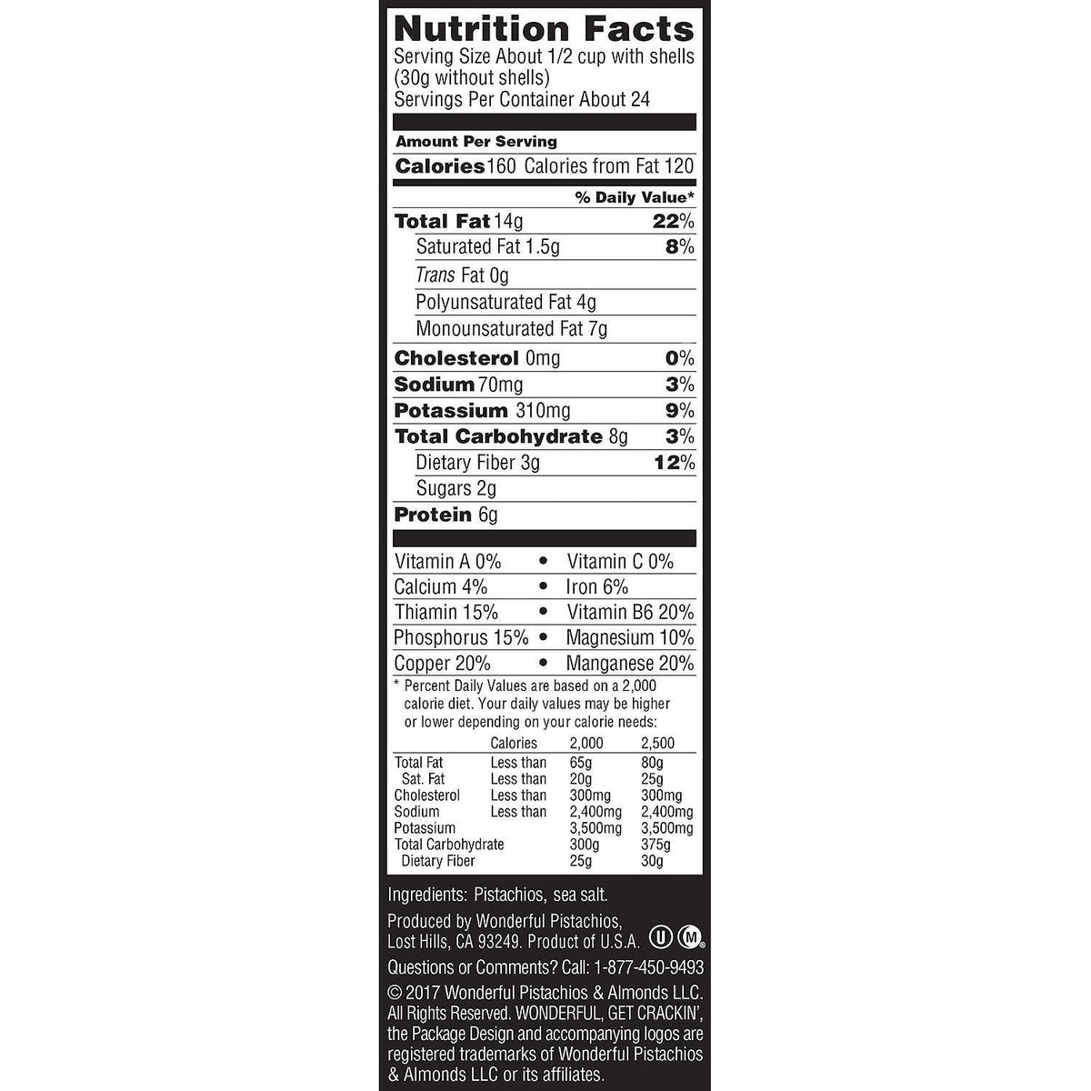 Roasted Lightly Salted Pistachios, 48 oz C73936