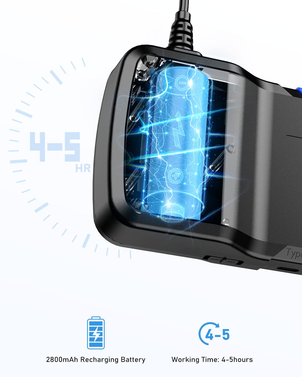 Dual Lens Industrial Endoscope 1080P Digital Borescope Inspection Camera with Light IP67 Waterproof 4.5 Screen 32GB Card 11.5FT Cable A538991