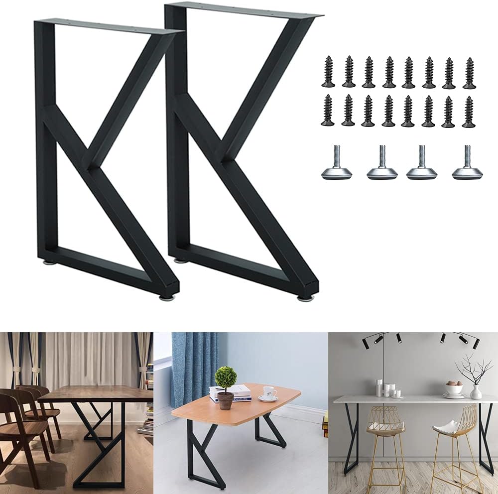 Metal Table Legs, 2 Pcs Heavy Duty Square Tube Desk Legs, 28” Height 20” Wide F47337