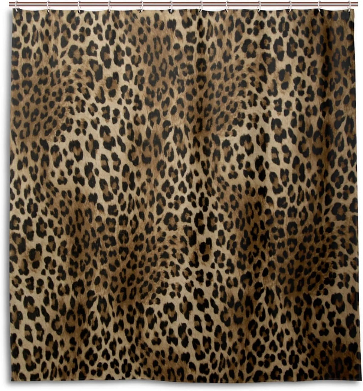 Animal Tiger Print Waterproof Polyester Shower Curtain Set with Hooks, 66 X 72 Inches C342543