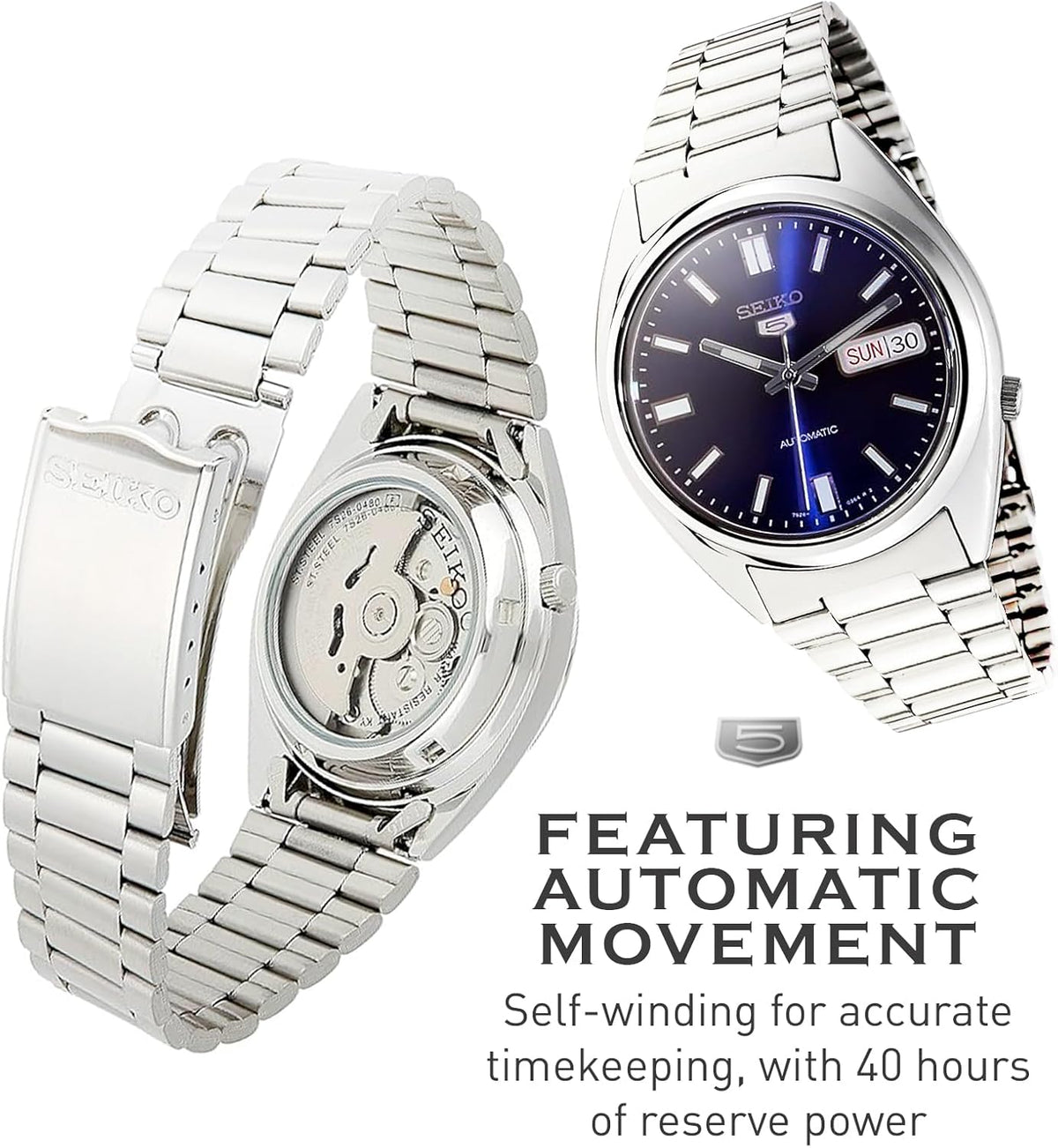 Automatic Watch with Blue Dial, Stainless Steel Case & Bracelet K15238
