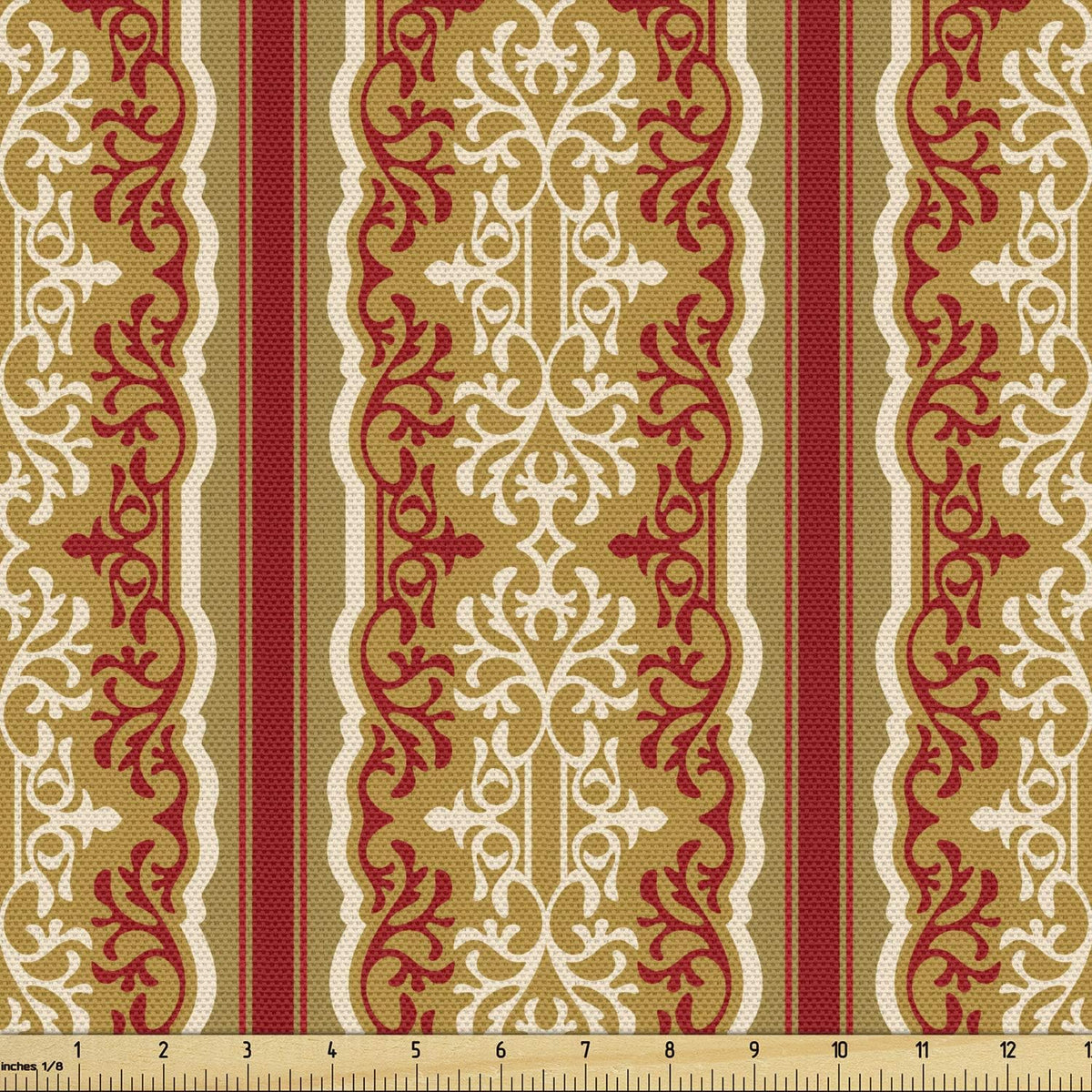 Orient Fabric by The Yard, Ruby Pale Coffee Cream Decorative Fabric M58694