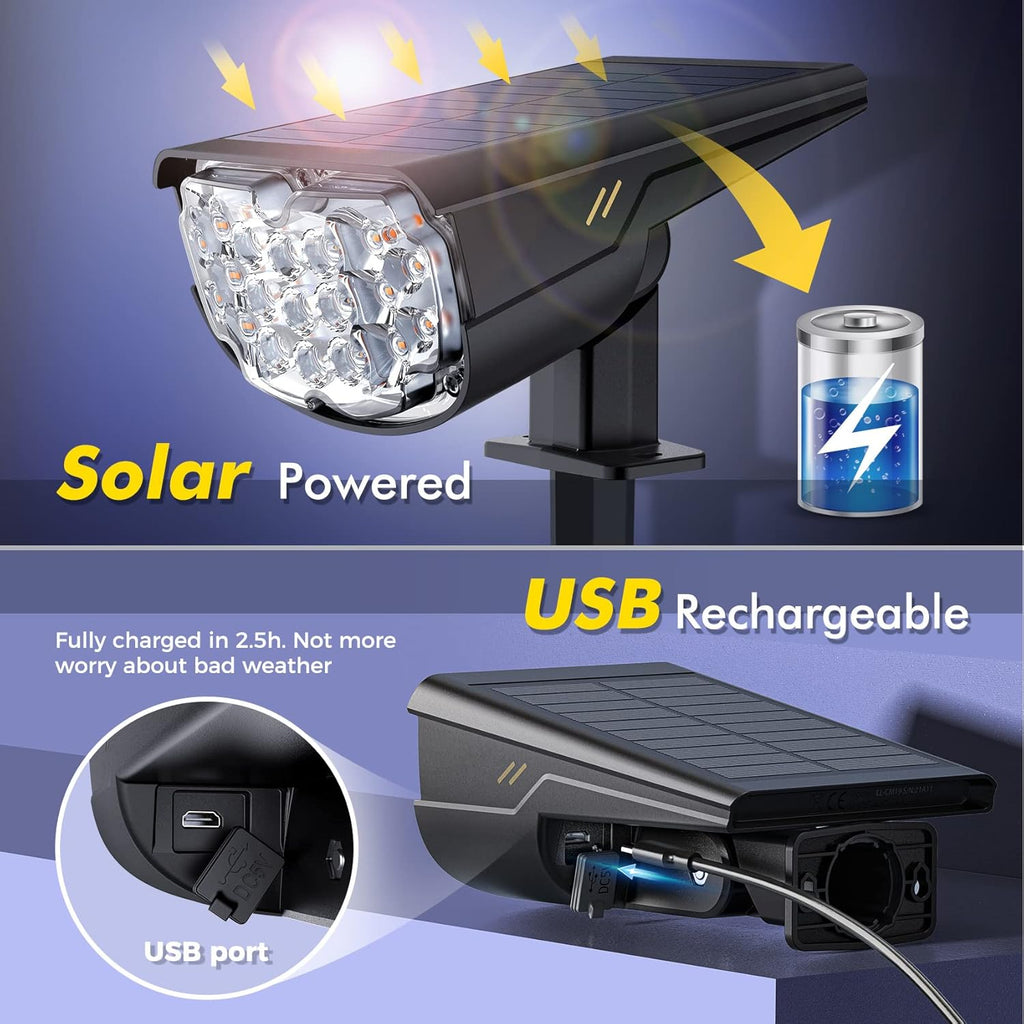 IP68 Waterproof Solar LED Landscape Spotlights 2 Pack N419
