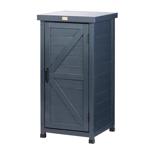 Outdoor Storage Cabinet with Metal Tabletop & Shelves U29771