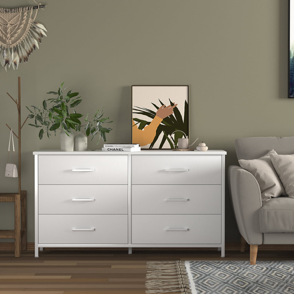6 Drawer Wood Dresser J221325