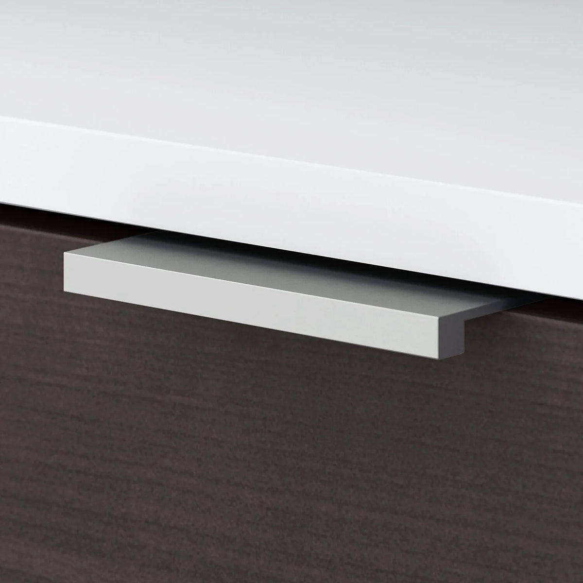 72W L Shaped Desk in White and Storm Gray A603158