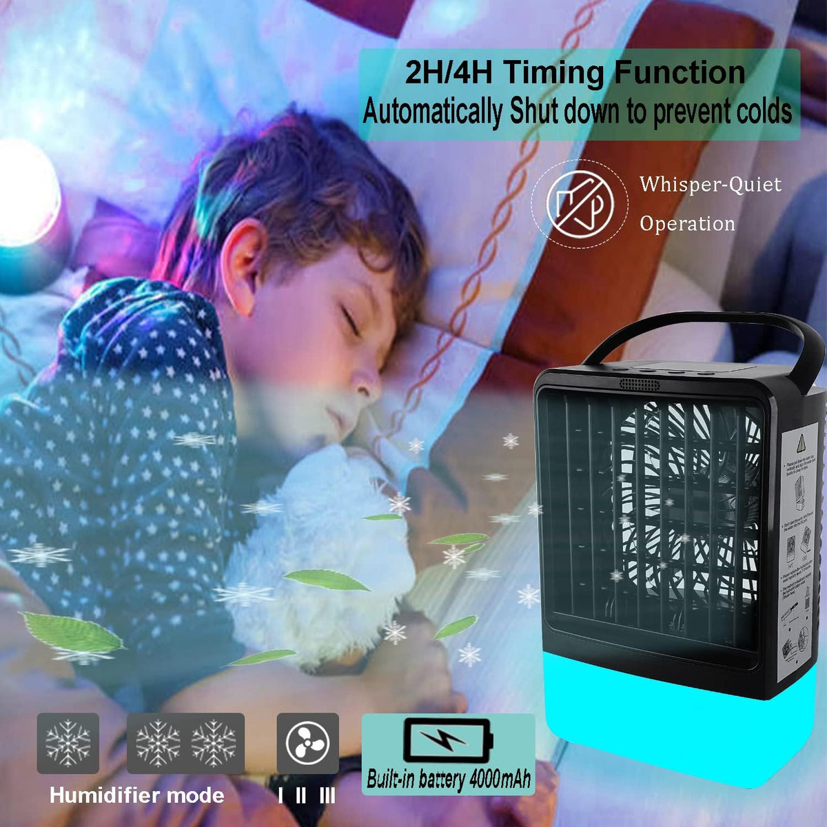 Portable Air Cooler Fan with 4000mAh Battery and Remote K66983