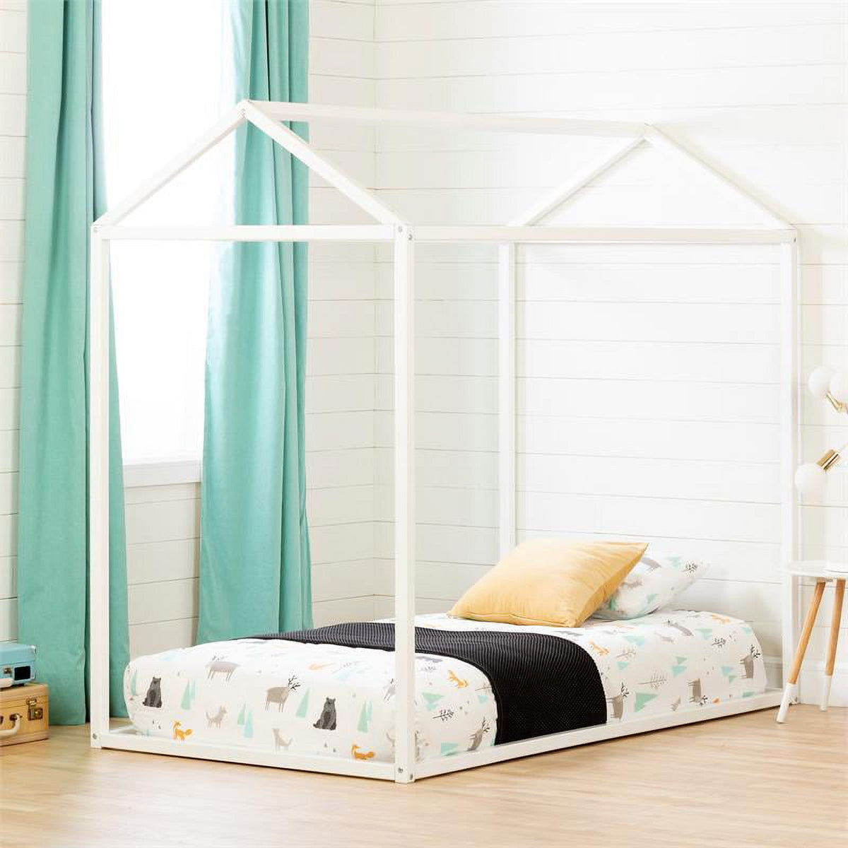 2-Piece Set with White House Bed and Play Tent with Chalkboard K555850