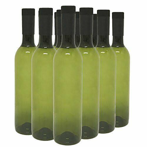Green 750ml Plastic Wine Bottles with Screw Caps - Pack of 12 Q957224