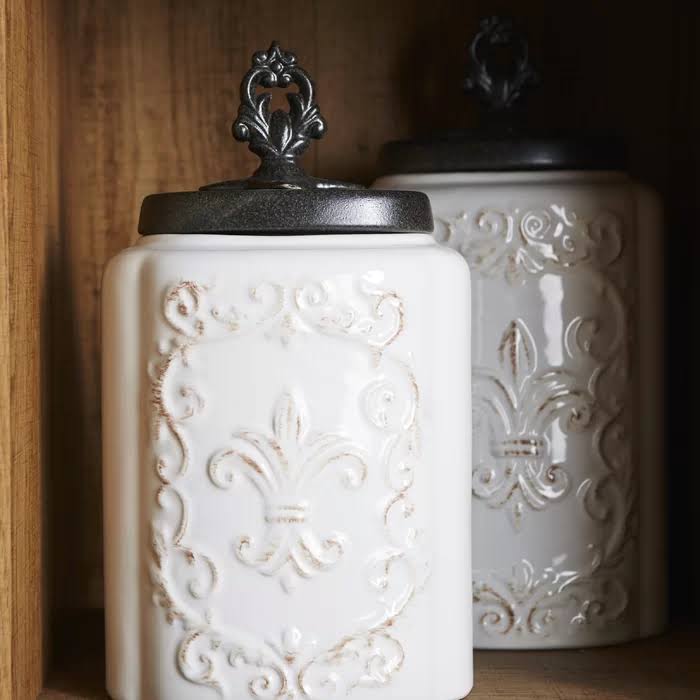 3-Piece White Canister Set A355453
