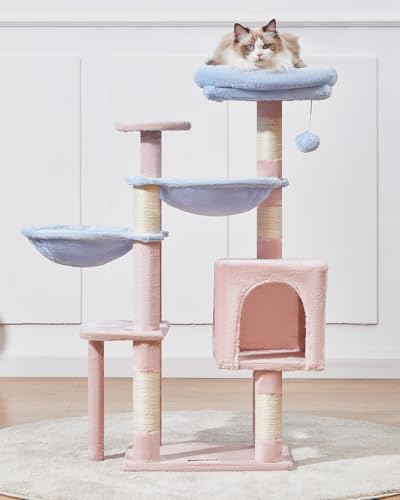 39.4-Inch Plush Cat Tree with 5 Scratching Posts Z3409