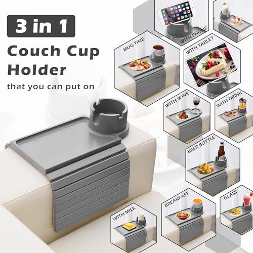 Bamboo Sofa Arm Rest Table with Cup Holder S567824