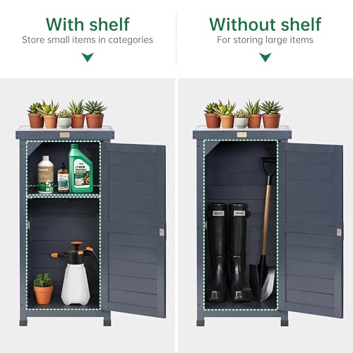 Outdoor Storage Cabinet with Metal Tabletop & Shelves U29771