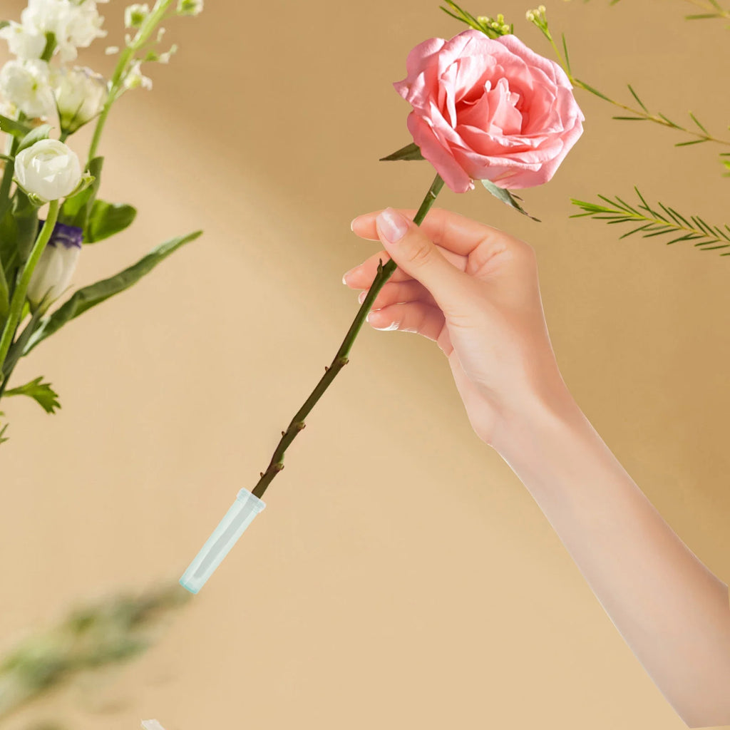 100 Pcs Light Green Plastic Water Tubes for Flowers J6824