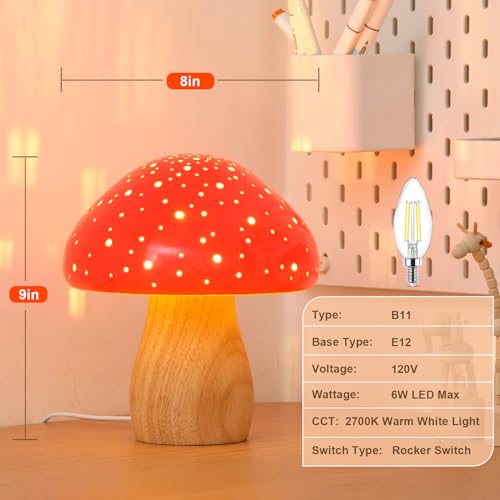 Pink Ceramic Mushroom Lamp N591