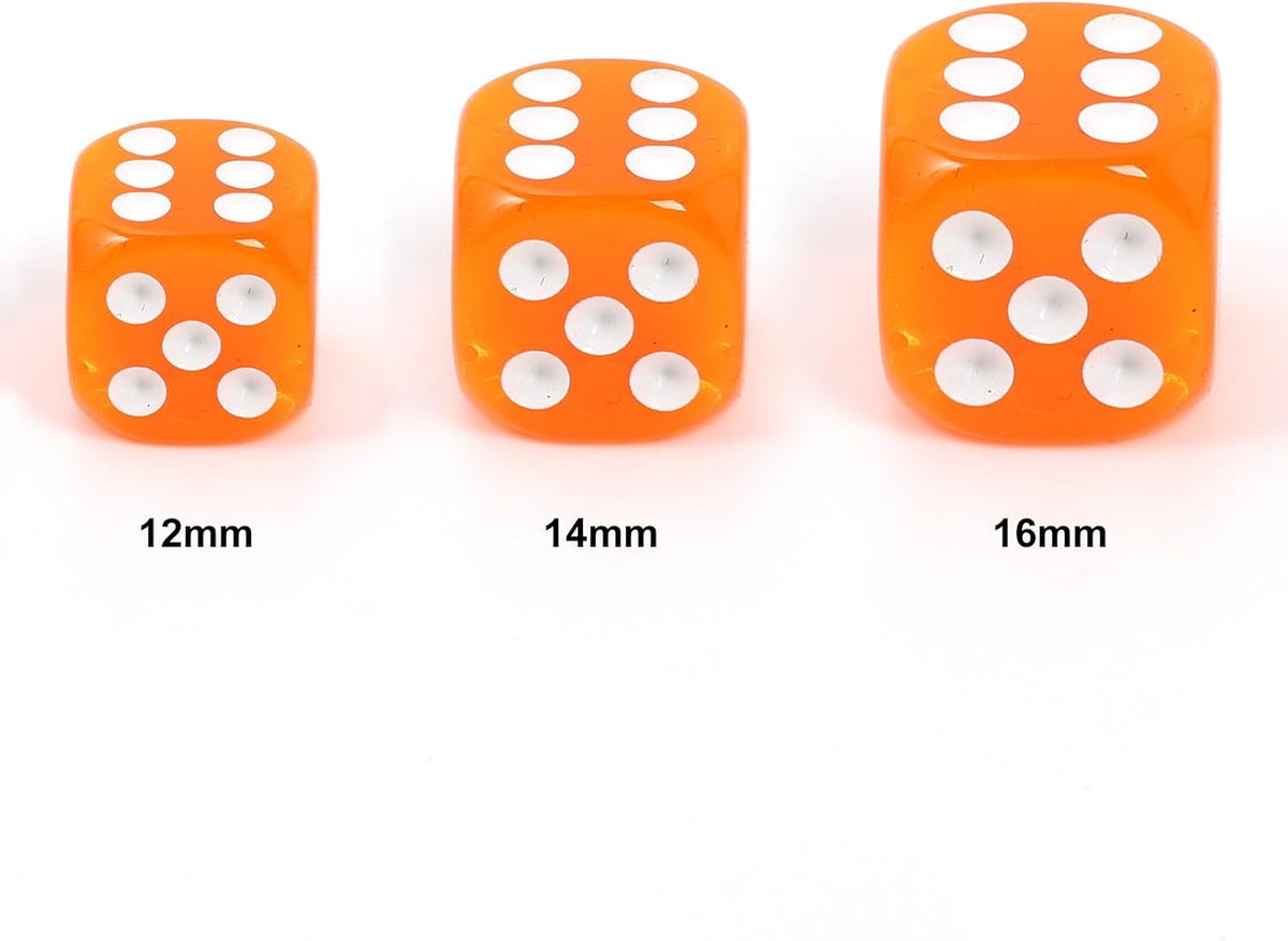 100Pcs Colored Dice Set Standard 16mm Game Dice Bulk with Black Drawstring Storage Bag E8215