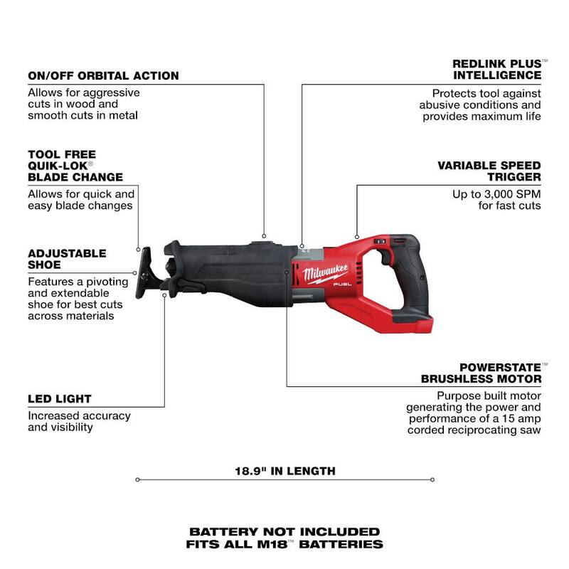 18V Lithium-Ion Brushless Cordless Reciprocating Saw & 12.0Ah Battery Q805761