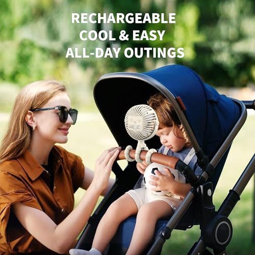 Battery Operated Stroller Fan Clip On Fan 3 Speeds Black X357157