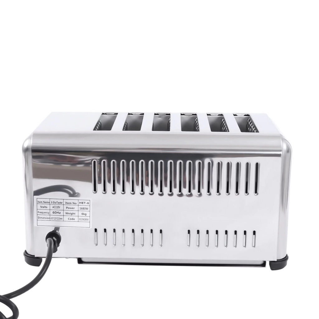 6 Slices Pop-Up Electric Stainless Steel Toaster T364618
