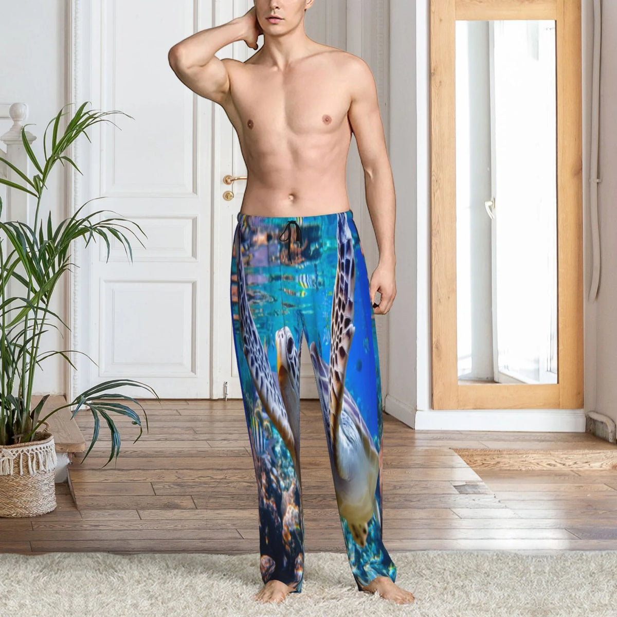 Men'S Pajama Pants Drawstring And Pockets I1590