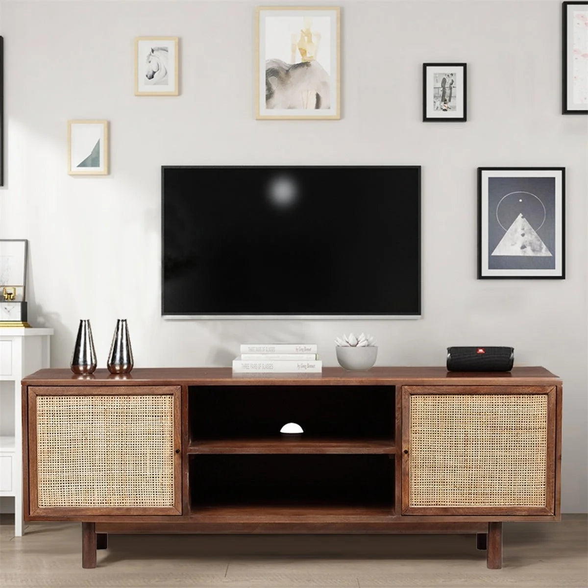 55" Solid Wood TV Stand Cabinet Media Console V816437