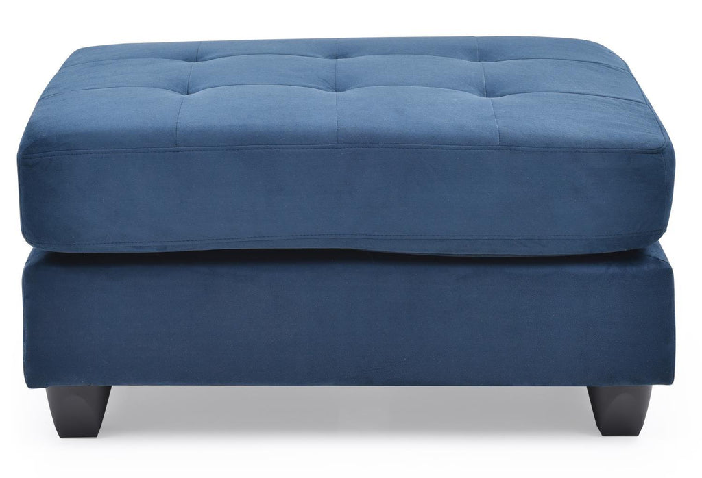 Navy Blue Microsuede Ottoman N849289