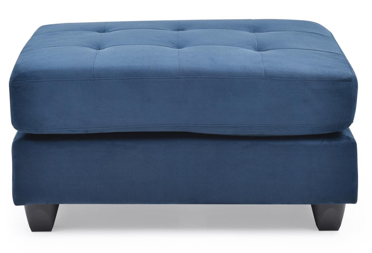 Navy Blue Microsuede Ottoman N849289