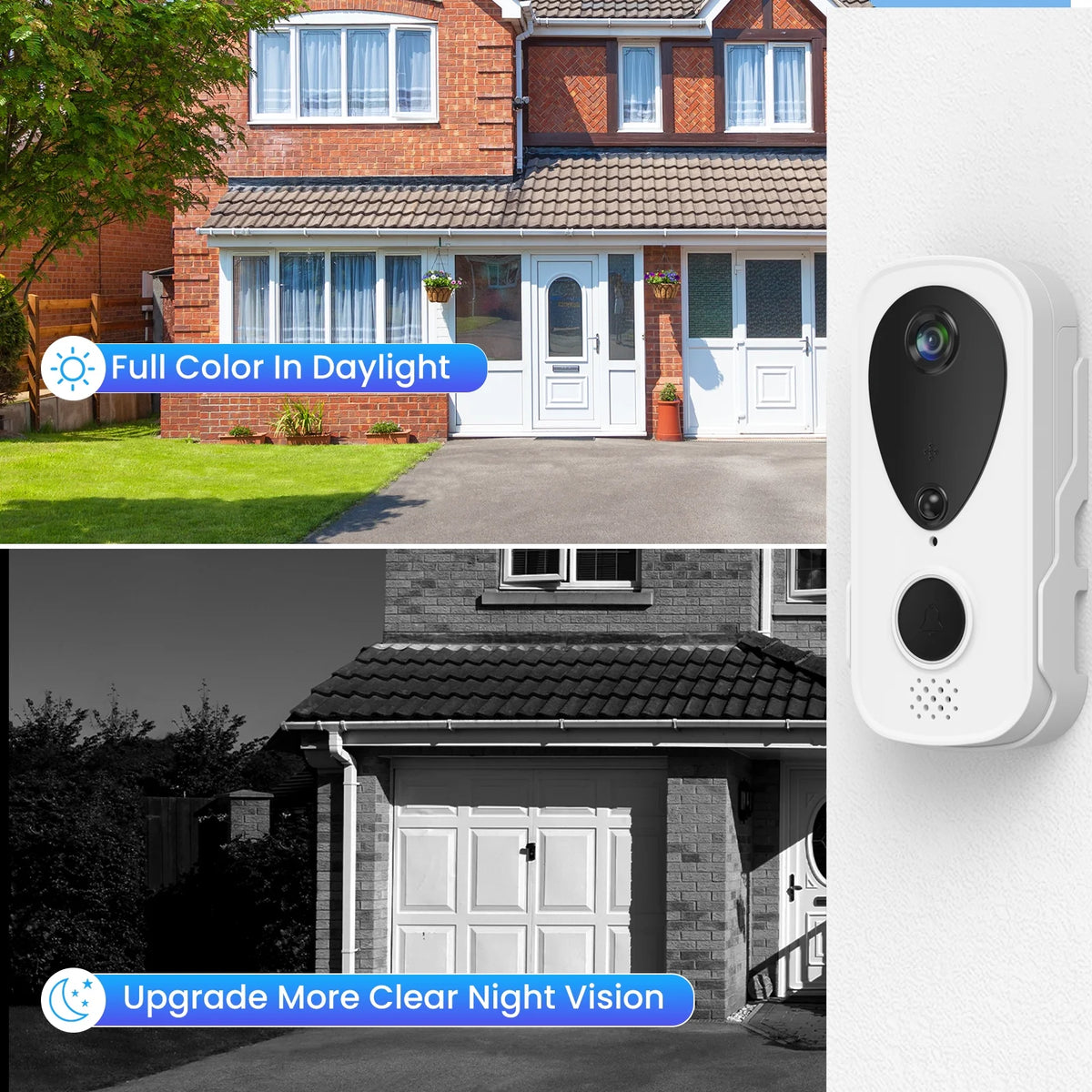 Wireless Video Doorbell with Chime, 2 Way Audio, Night Vision X68032