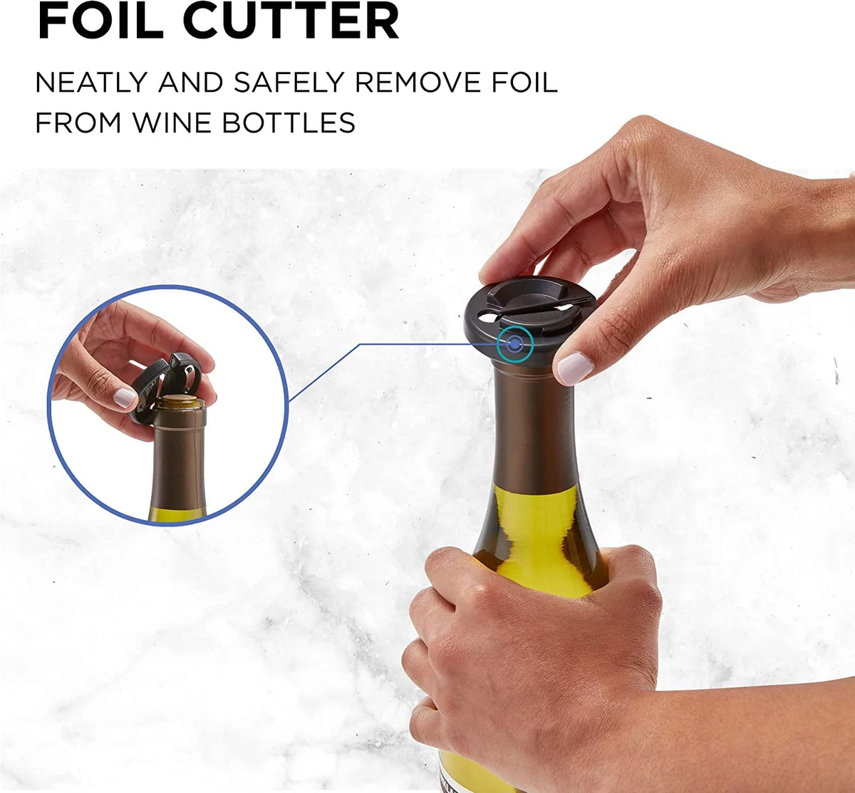Wine Accessory Kit with Electric Bottle Opener, Aerator Dispenser, Preserver Pump, Cork Stoppers & Foil Cutter D1721