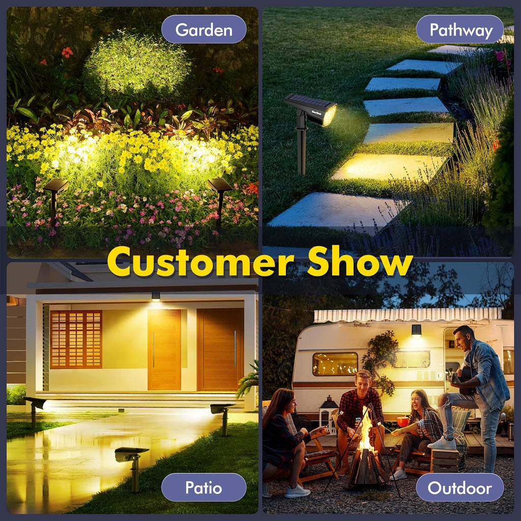IP68 Waterproof Solar LED Landscape Spotlights 2 Pack N419