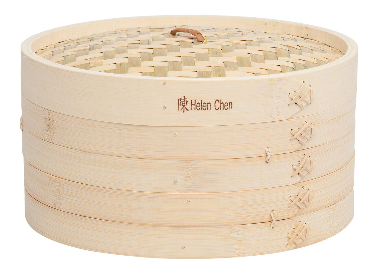Food Steamer with Lid 12-Inch Natural Bamboo F7654