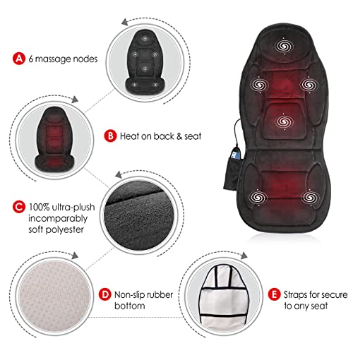 Vibration Back Massager with Heat, Massage Seat Cushion A912639